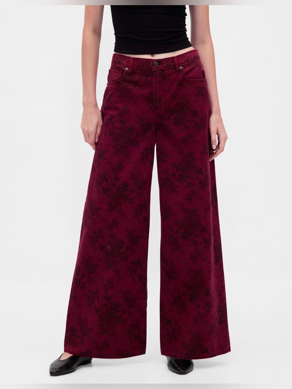 NWOT Gap Mid Rise UltraSoft Baggy Jeans in Floral Size 30/10 *SOLD OUT*
